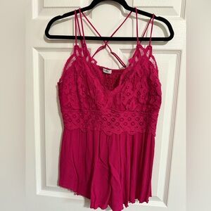 Rue21 Hot Pink Lace Tank Top